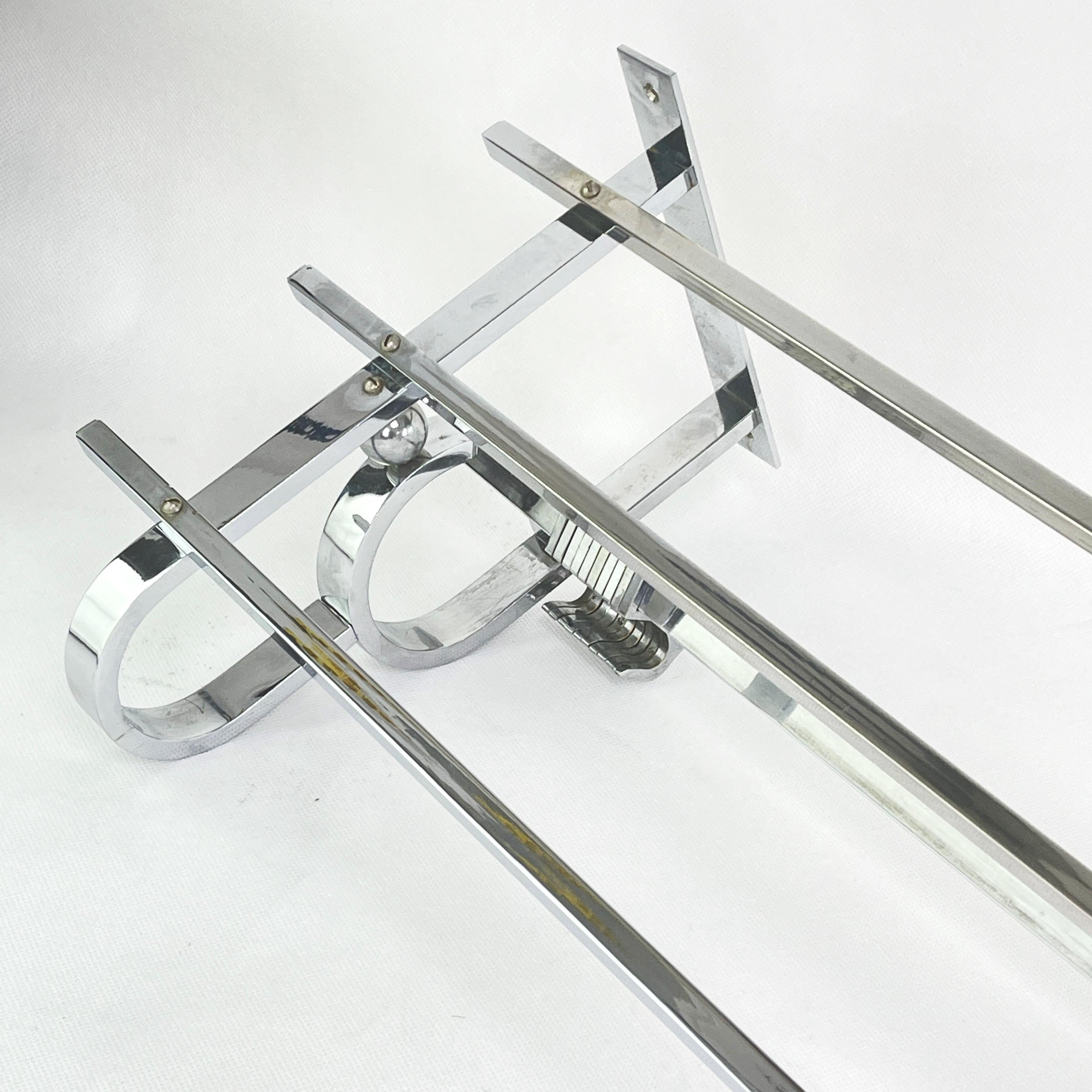 Original Art Deco Bauhaus Coat Rack 1930s Chrome Square Modernist In Good Condition For Sale In Saarburg, RP