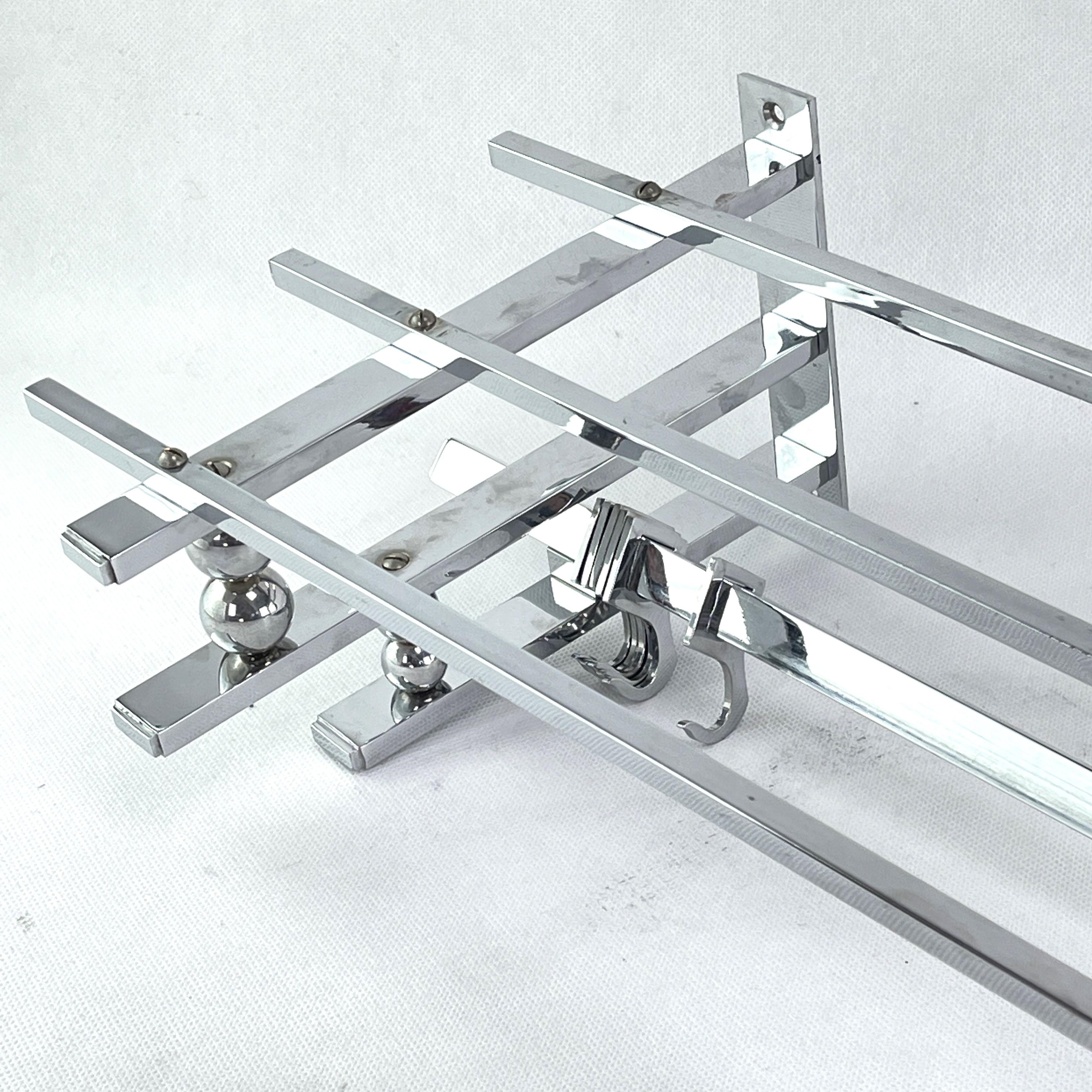 20th Century Original Art Deco Bauhaus Coat Rack Chrome Modernist, 1930s For Sale