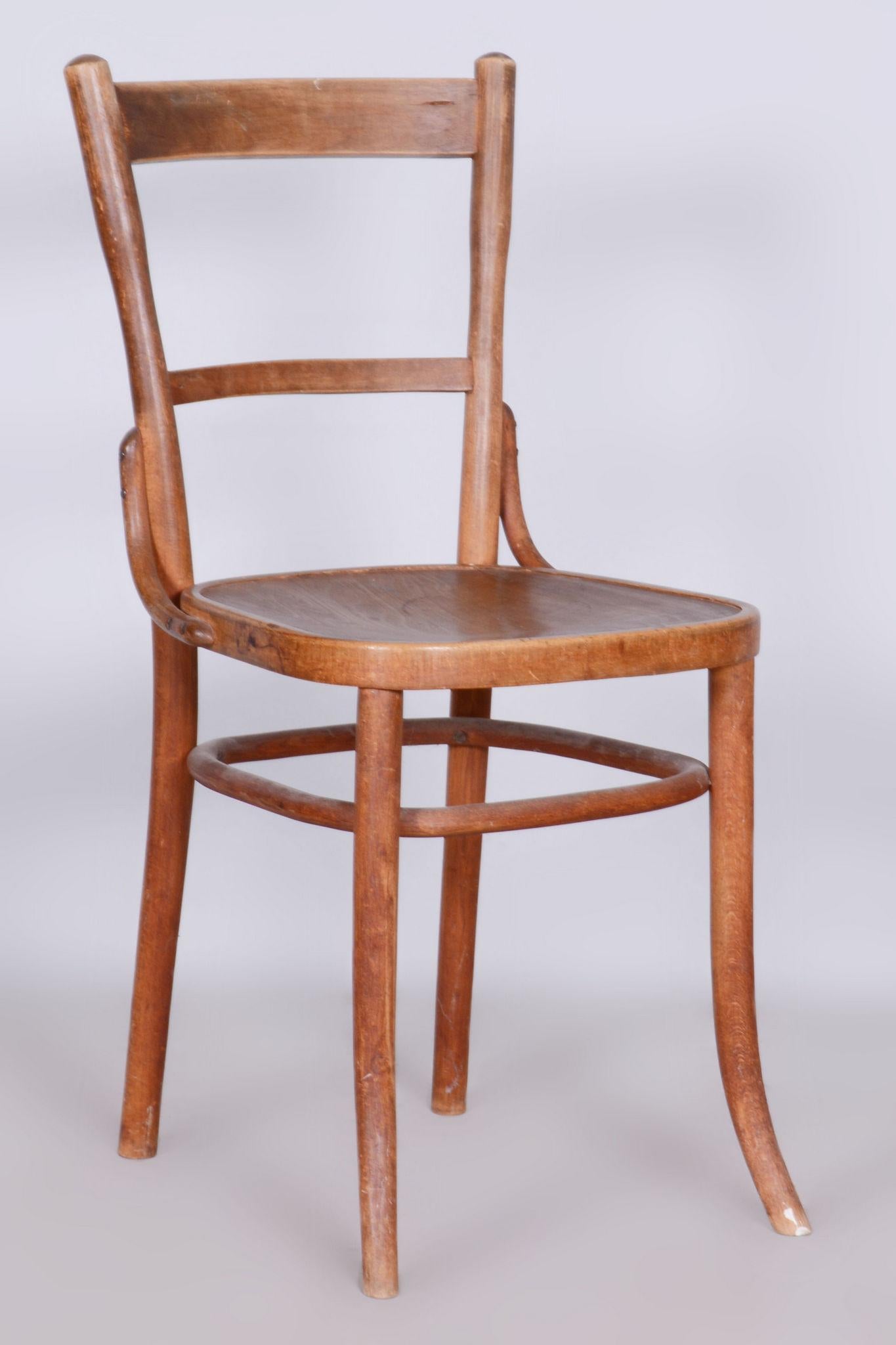 Original Art Deco Beech Chair, Fischel, Stable Construction, Czechia, 1920s For Sale 4