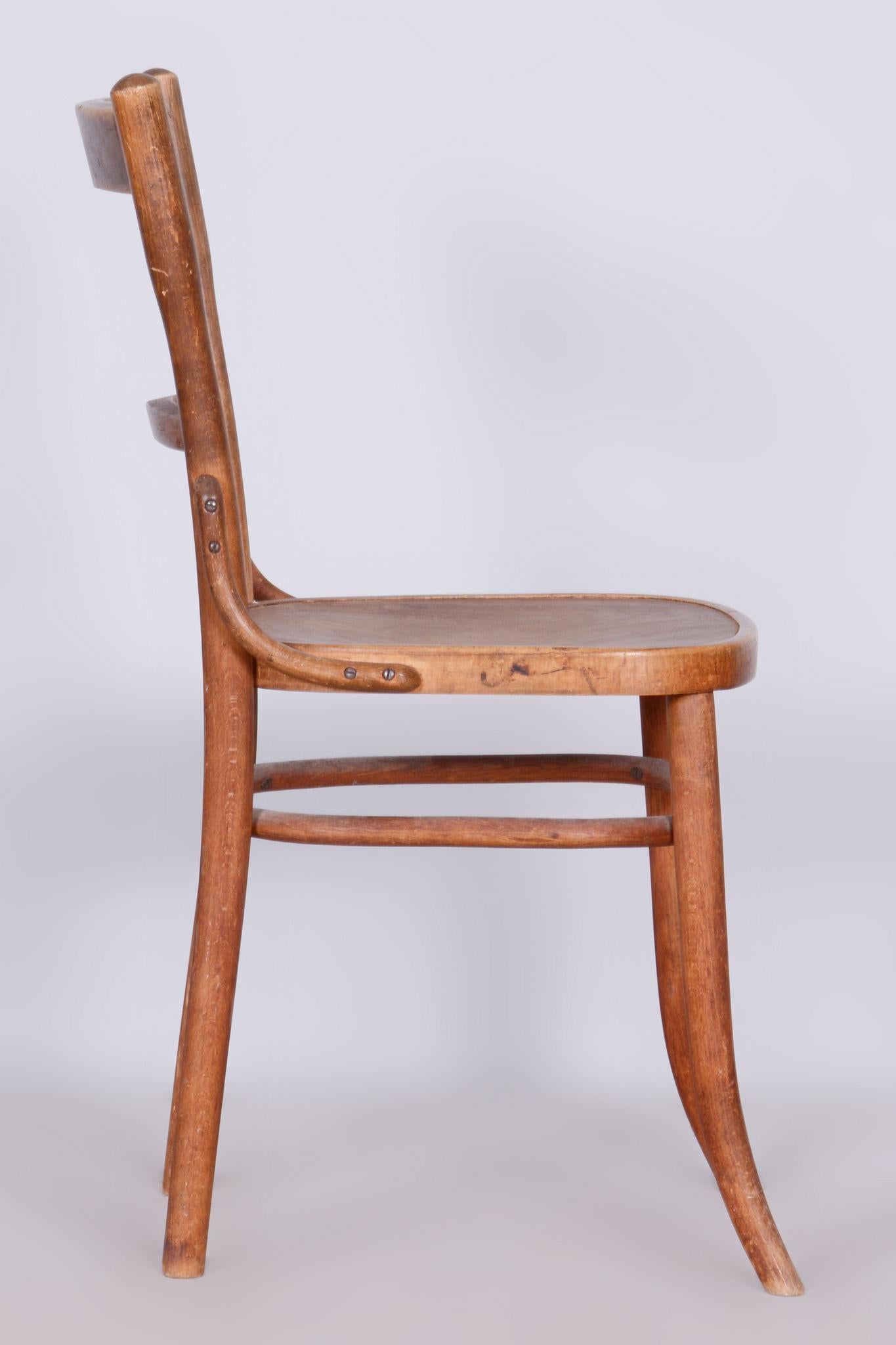 Early 20th Century Original Art Deco Beech Chair, Fischel, Stable Construction, Czechia, 1920s For Sale