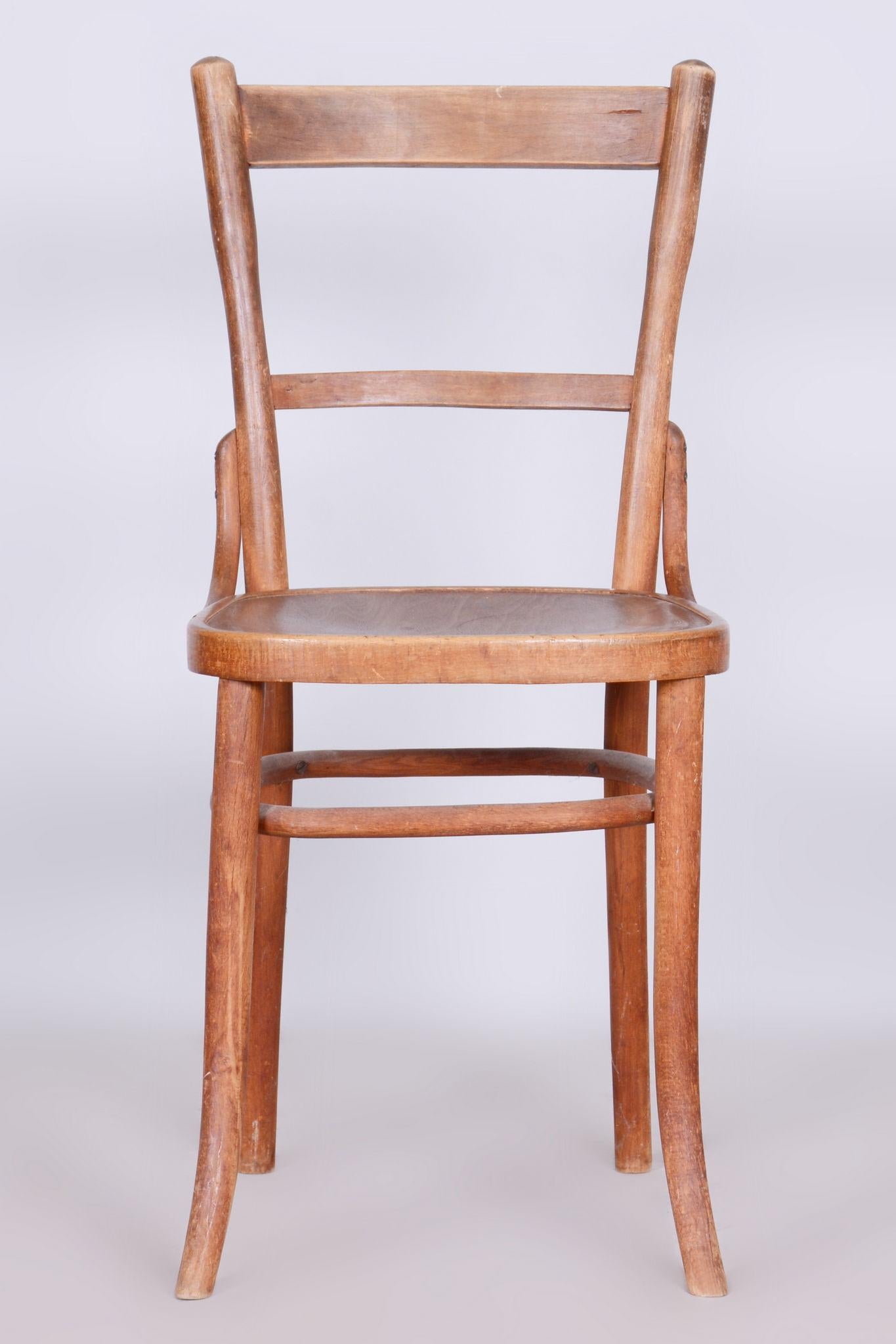 Wood Original Art Deco Beech Chair, Fischel, Stable Construction, Czechia, 1920s For Sale