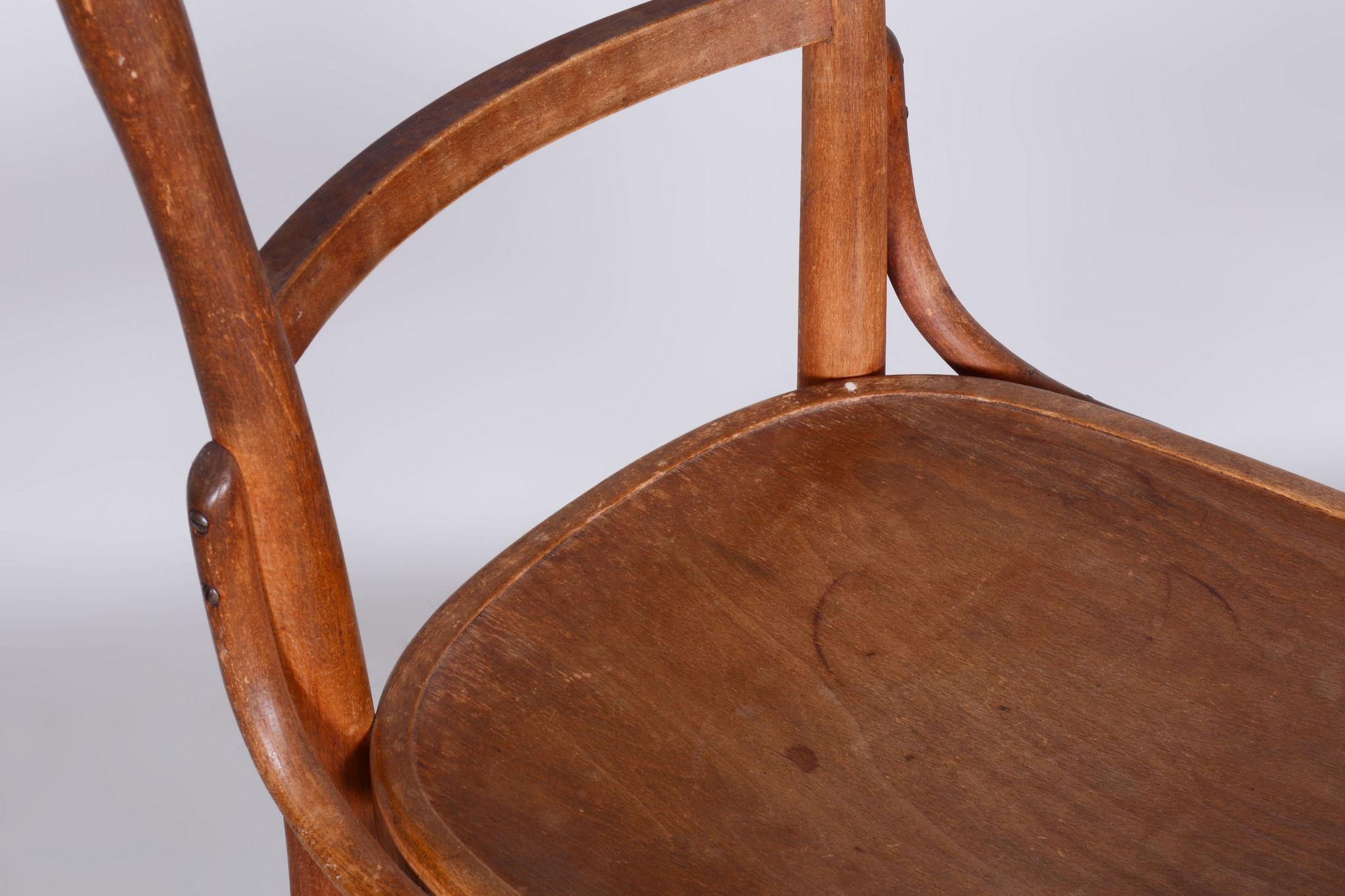Original Art Deco Beech Chair, Fischel, Stable Construction, Czechia, 1920s For Sale 1