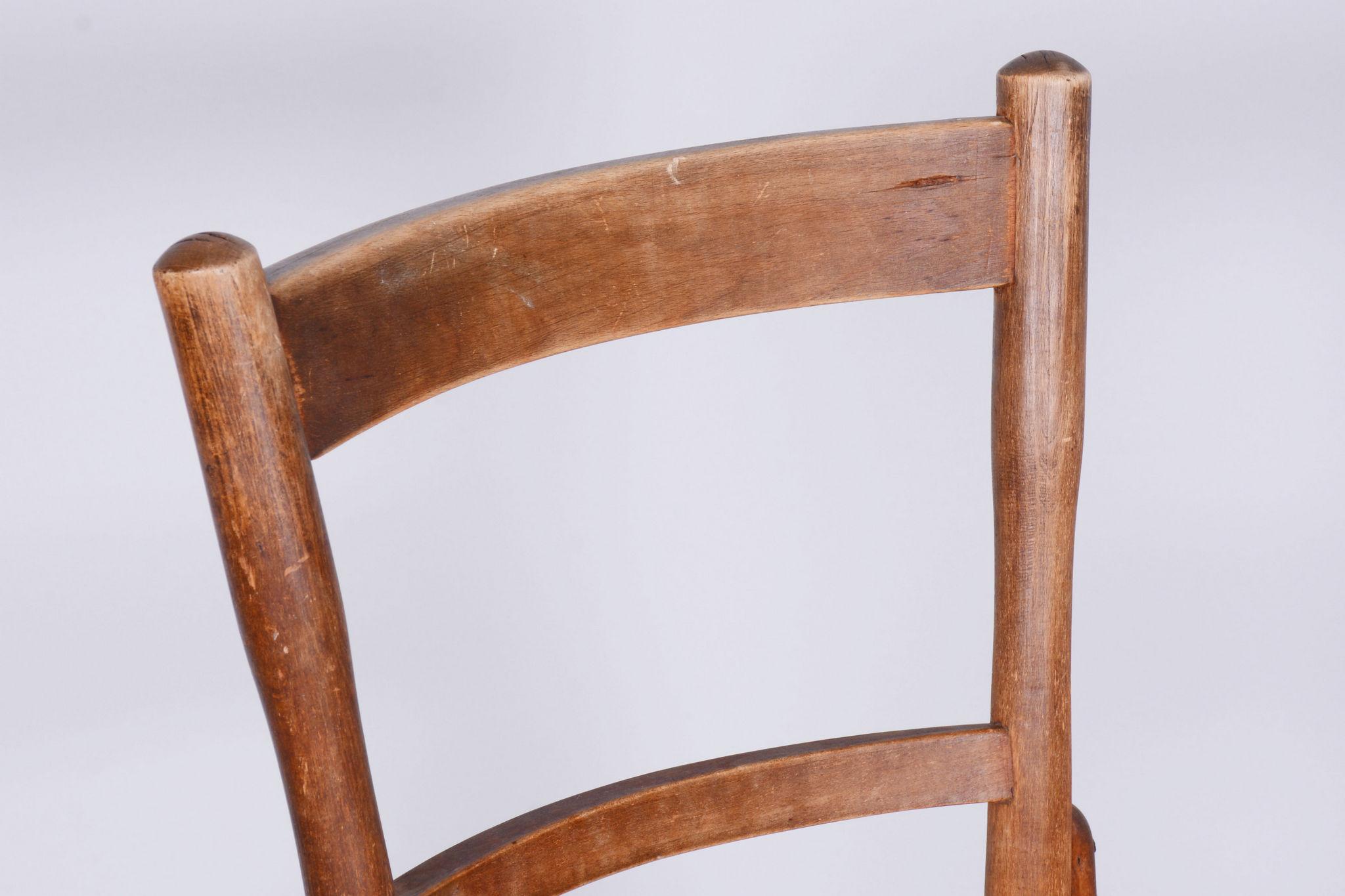 Original Art Deco Beech Chair, Fischel, Stable Construction, Czechia, 1920s For Sale 3