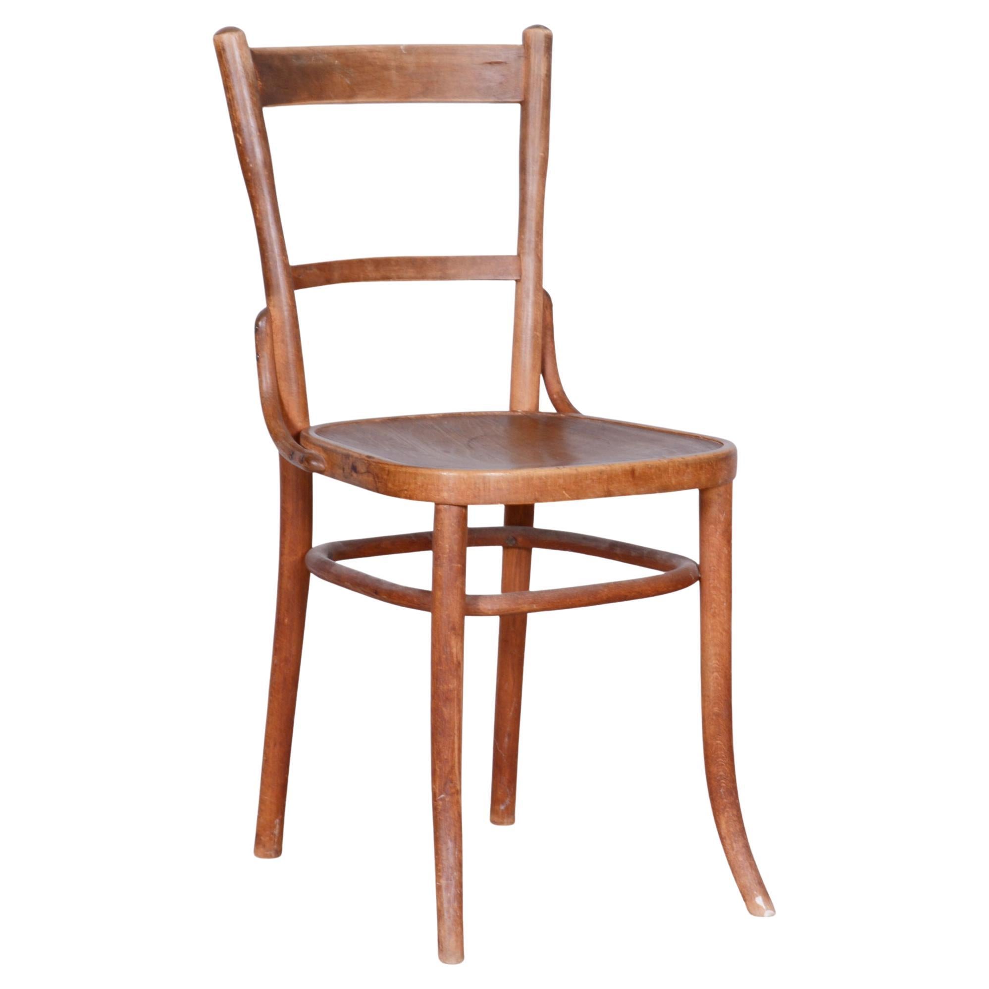 Original Art Deco Beech Chair, Fischel, Stable Construction, Czechia, 1920s For Sale