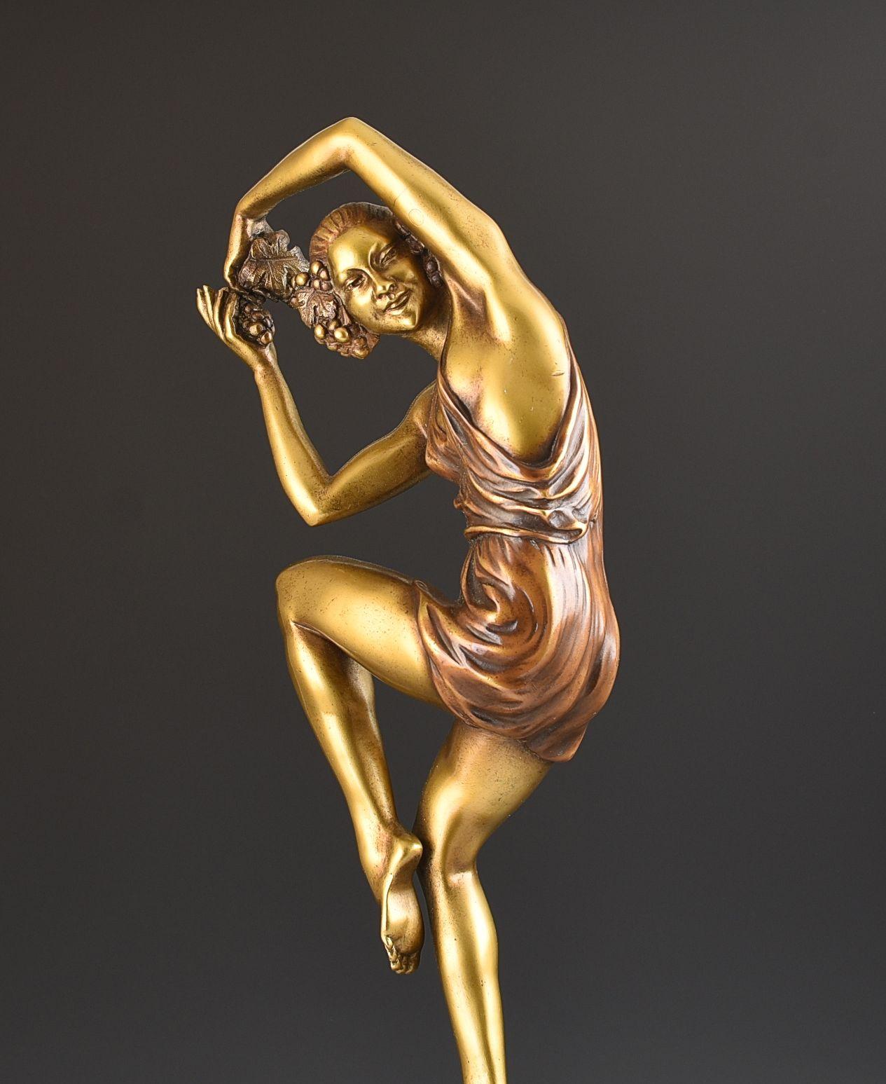 Bronze ORIGINAL Art Deco BRONZE SCULPTURE - SPRING DANCER - PIERRE LE FAGUAYS C.1925 For Sale