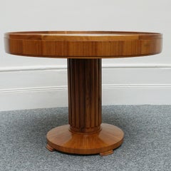 Table centrale Art Déco d'origine en ronce de noyer et figuré, vers 1930