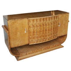 Original Art Deco Burr Walnut and Satin Birch Sideboard