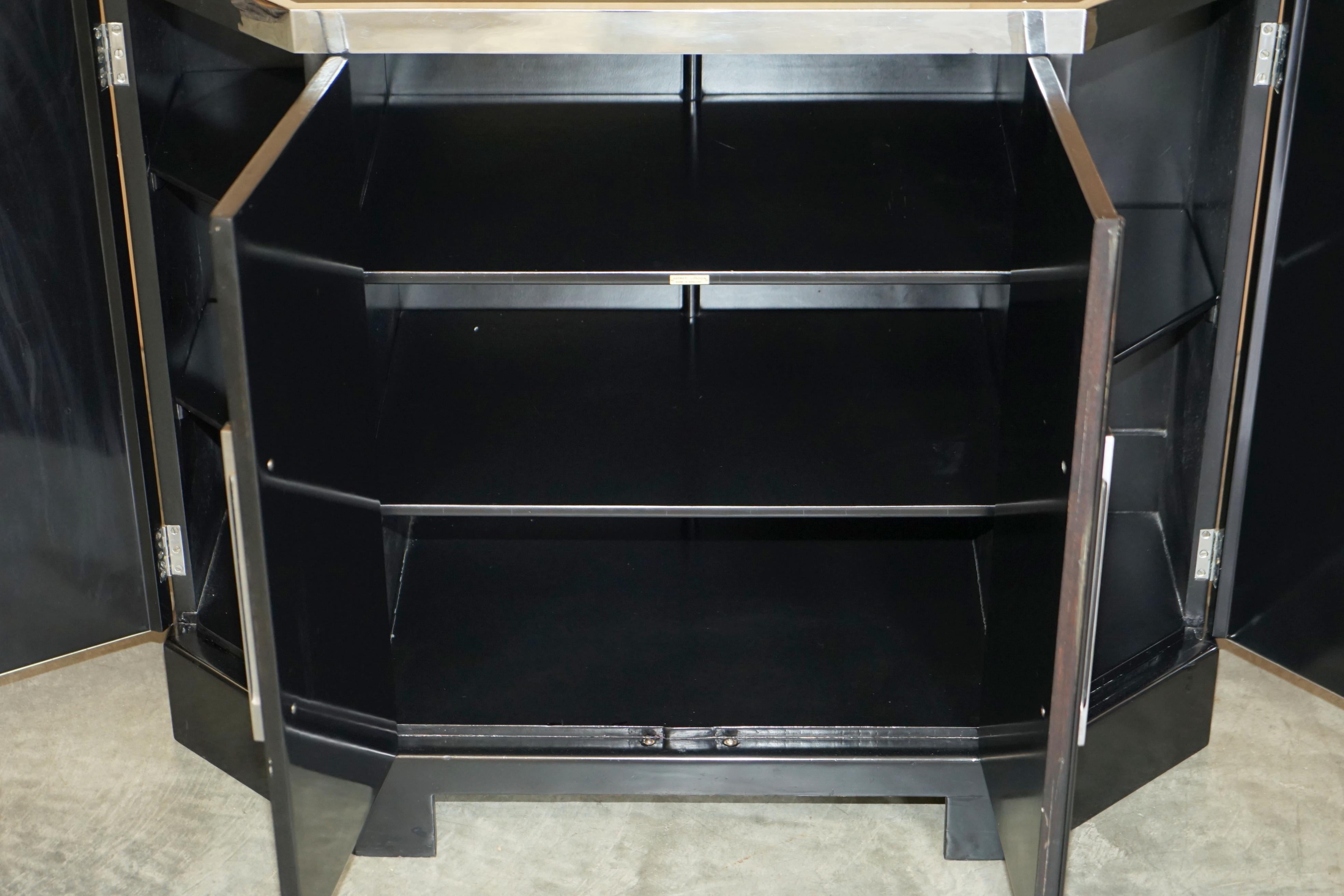Original Art Deco circa 1920 Asprey London Mirrored Sideboard Cocktail Cabinet 6
