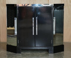 Original Art Deco um 1920 Asprey London Verspiegeltes Sideboard Cocktail Cabinet