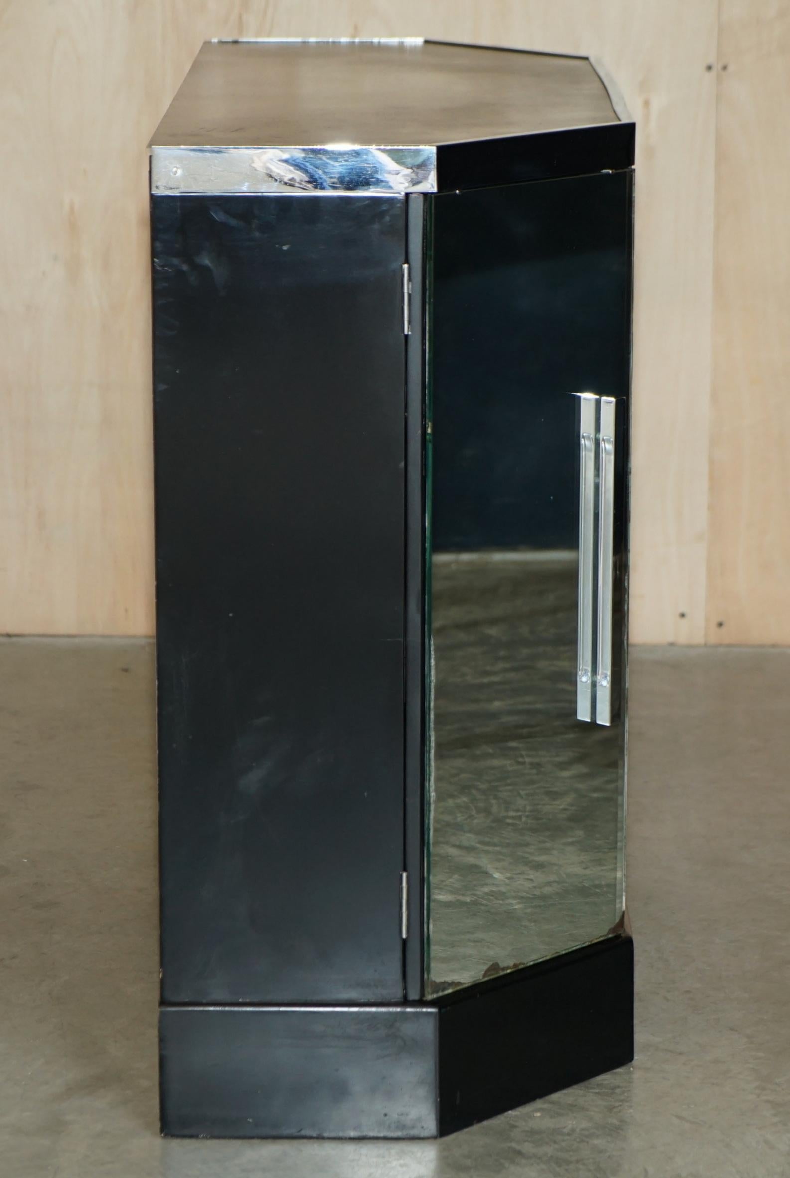 Original Art Deco circa 1920 Asprey London Mirrored Sideboard Cocktail Cabinet 1