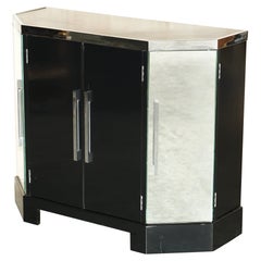 Original Art Deco circa 1920 Asprey London Mirrored Sideboard Cocktail Cabinet