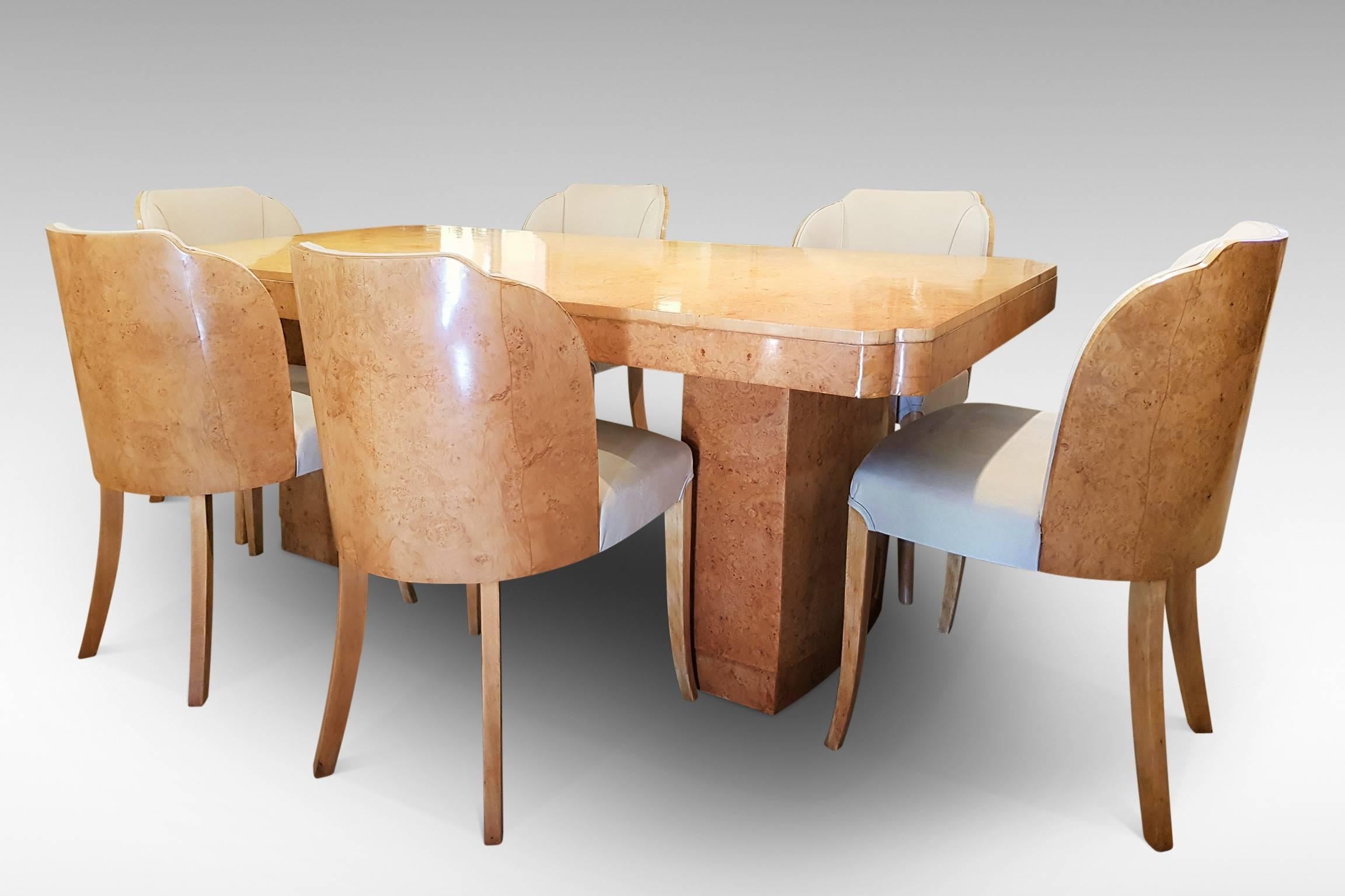 English Original Art Deco Cloud Dining Table and Chairs by Epstein in Maple For Sale