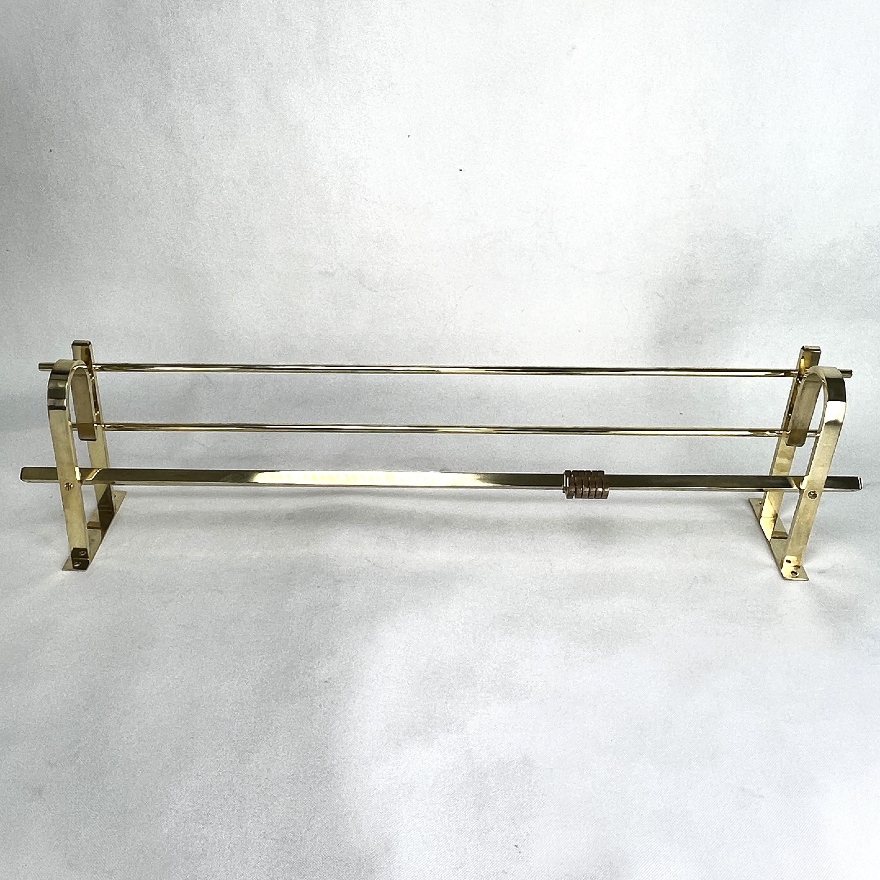 Lucidato Appendiabiti originale Art Deco in ottone Bauhaus Modernista, anni '30