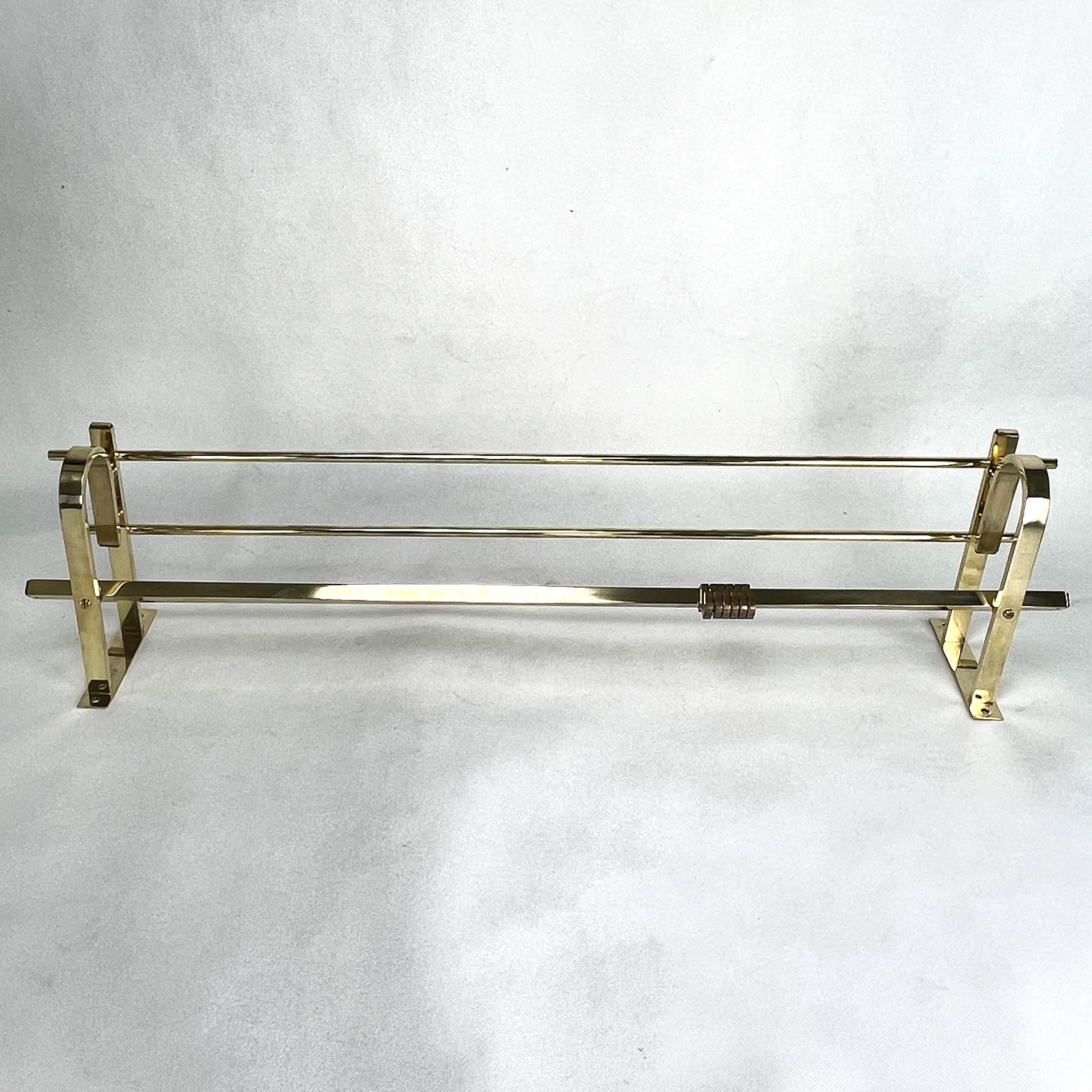 Polished Original Art Deco Coat Rack Brass Bauhaus Modernist, 1930s