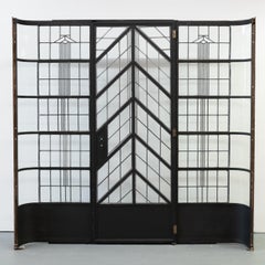 Original Art Deco Crittall Entranceway with Curved Leaded Sides