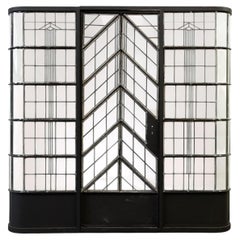 Original Art Deco Crittall Entranceway with Curved Leaded Sides