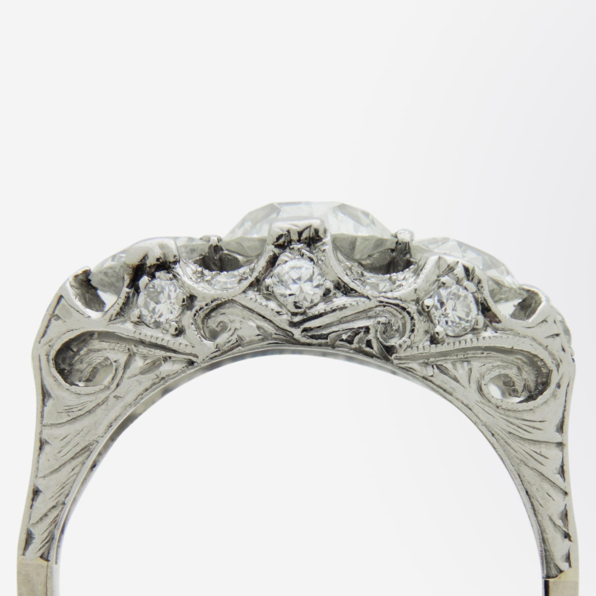 Old European Cut Original Art Deco Diamond Ring, circa 1930