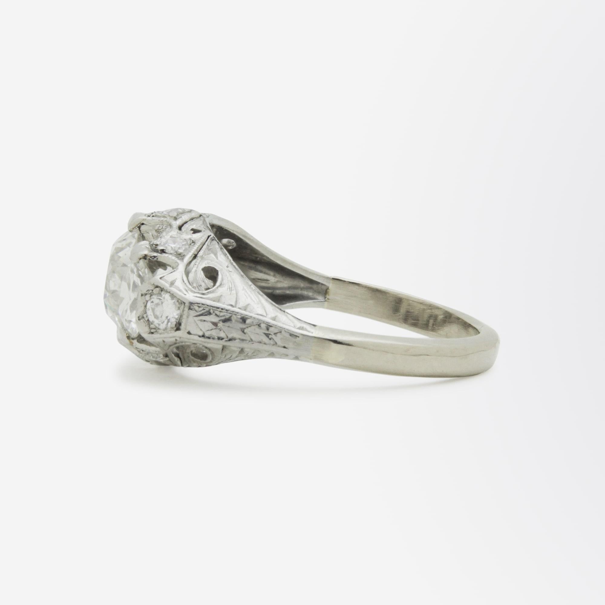 Women's or Men's Original Art Deco Diamond Ring Circa 1930 For Sale