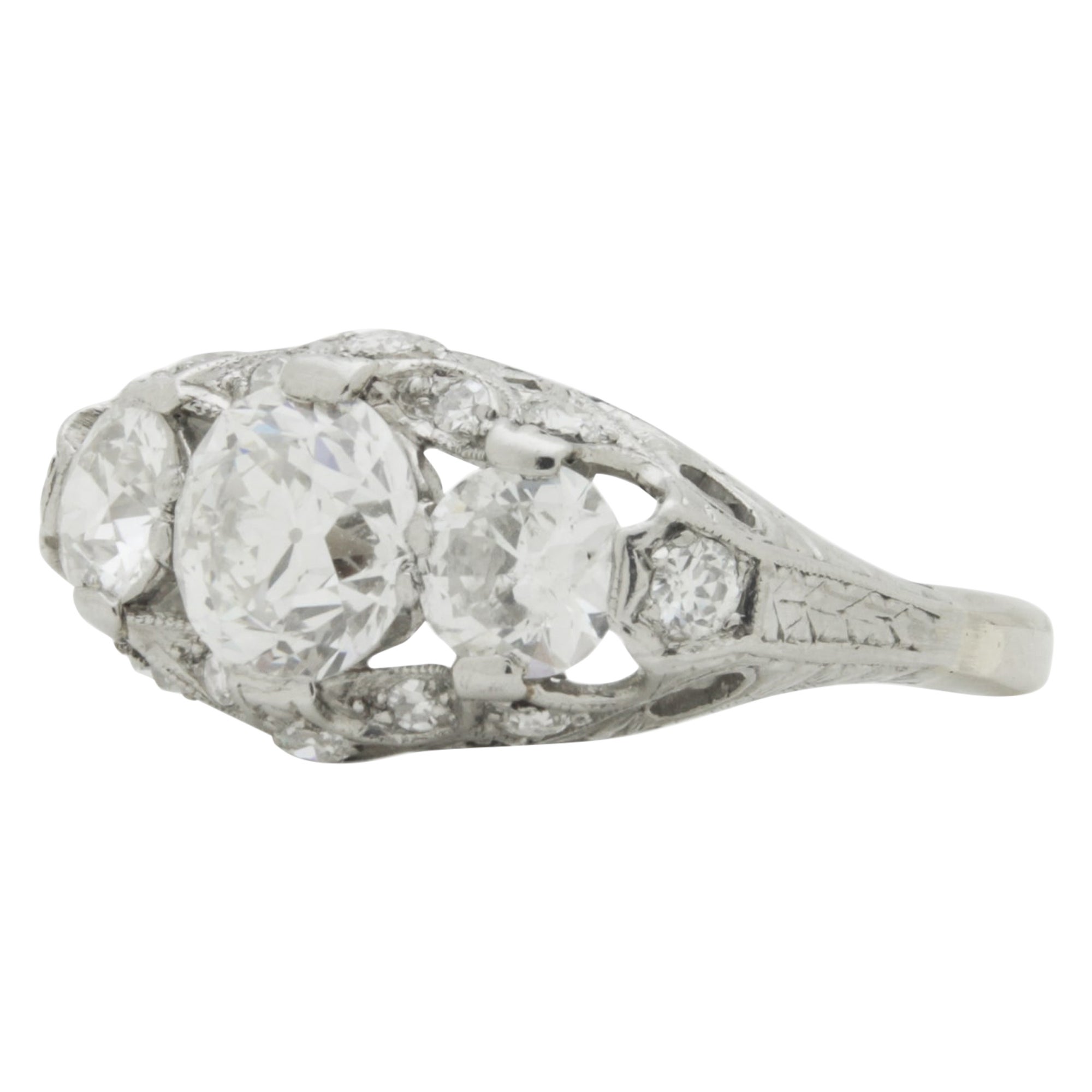 Anello di diamanti originale Art Deco Circa 1930