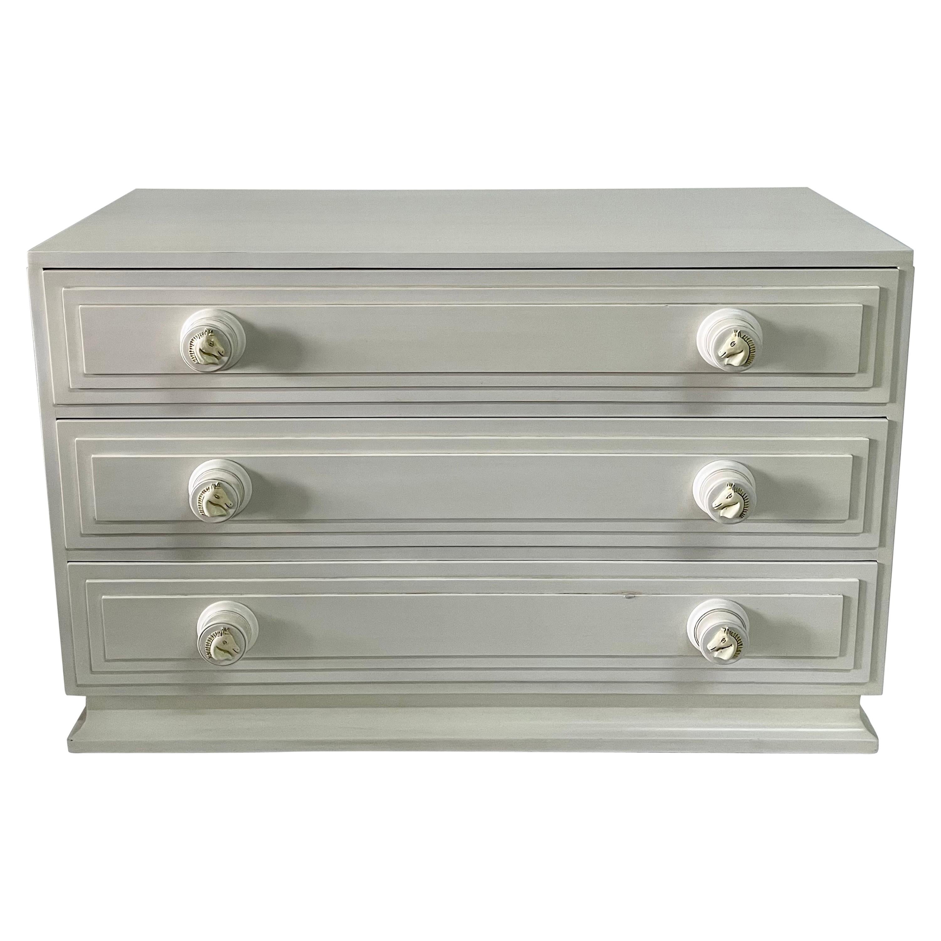 Chest of Drawers with Nickel Ring Pulls at 1stDibs