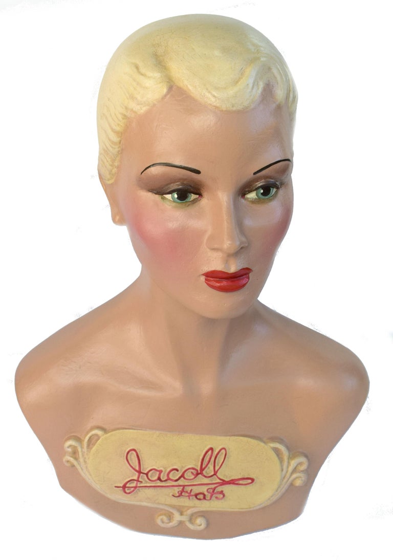 Original Art Deco Female Mannequin Bust, 1930s at 1stDibs