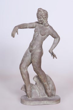 Original Art Deco Figural Sculpture, Ceramics, Czech, 1920s