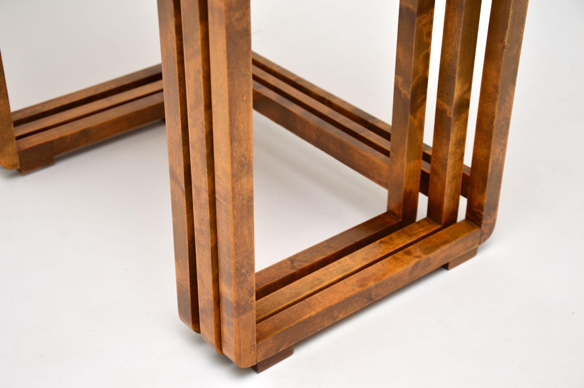 Original Art Deco Figured Walnut Nest of Tables 6