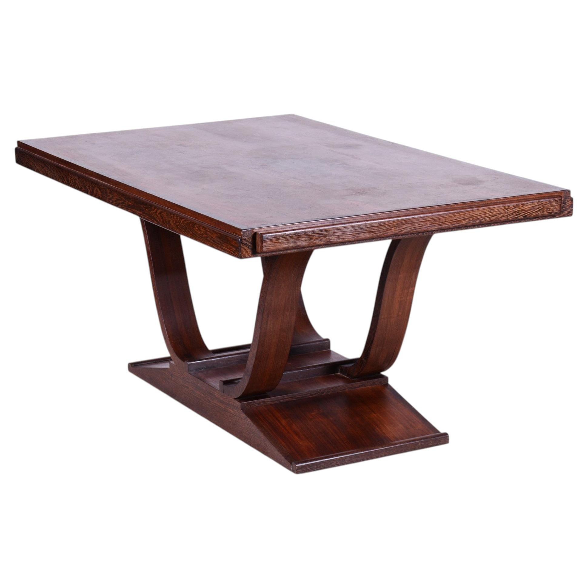 Mesa de comedor plegable Art Déco original, wengué, barnizada, Francia, década de 1920 en venta