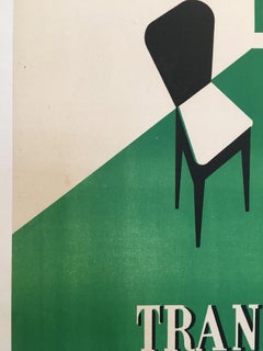 Original Art Deco Furnishing Advertisement 'Au Louvre' Vintage Poster, 1935