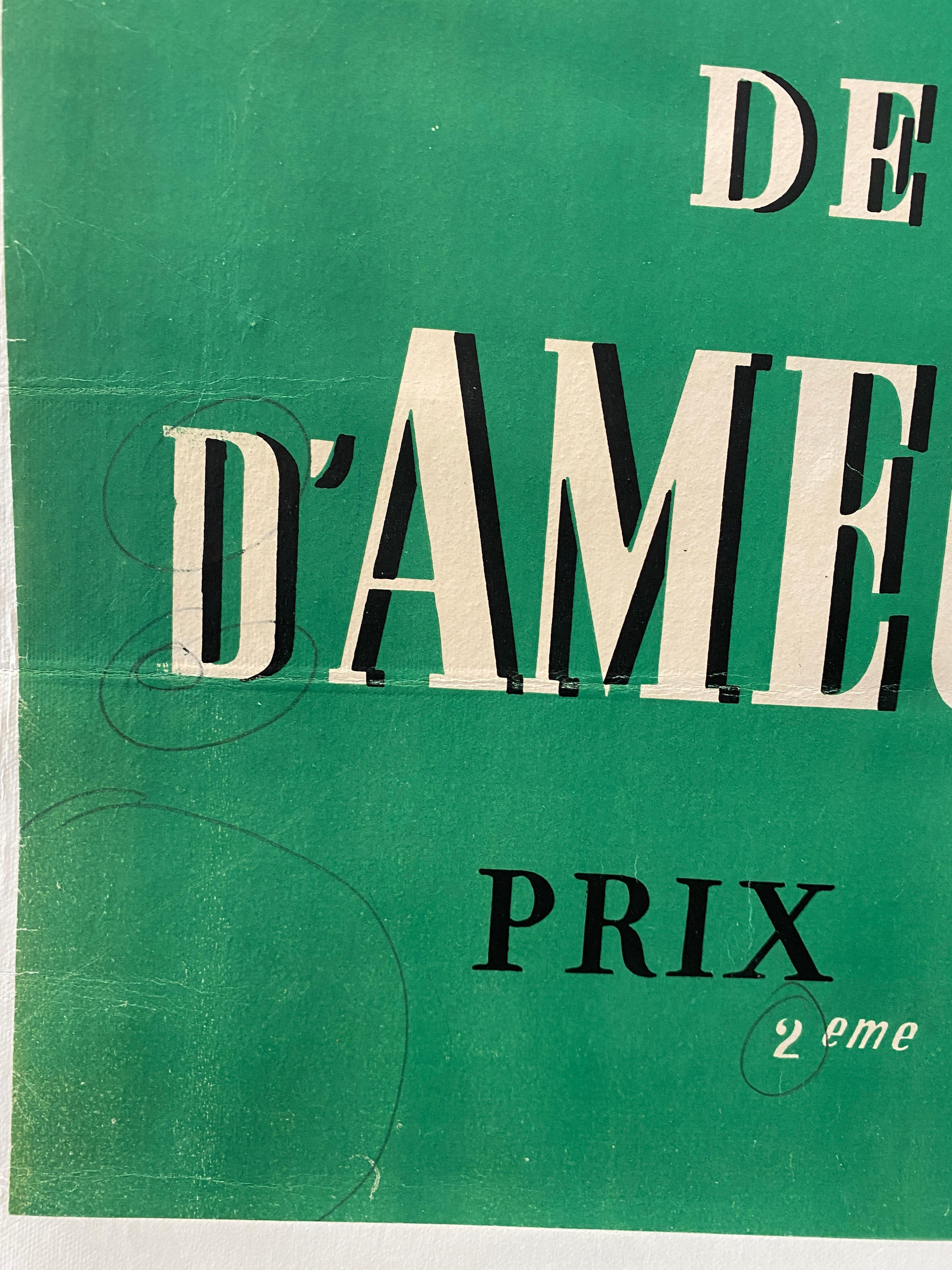 Original Art-Déco-Möbel-Werbeplakat „Au Louvre“, Vintage-Poster, Vintage, 1935 im Angebot 1