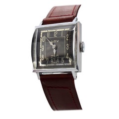 Original Art Deco Gents Wrist Watch by Lov or Never Worn, circa 1930