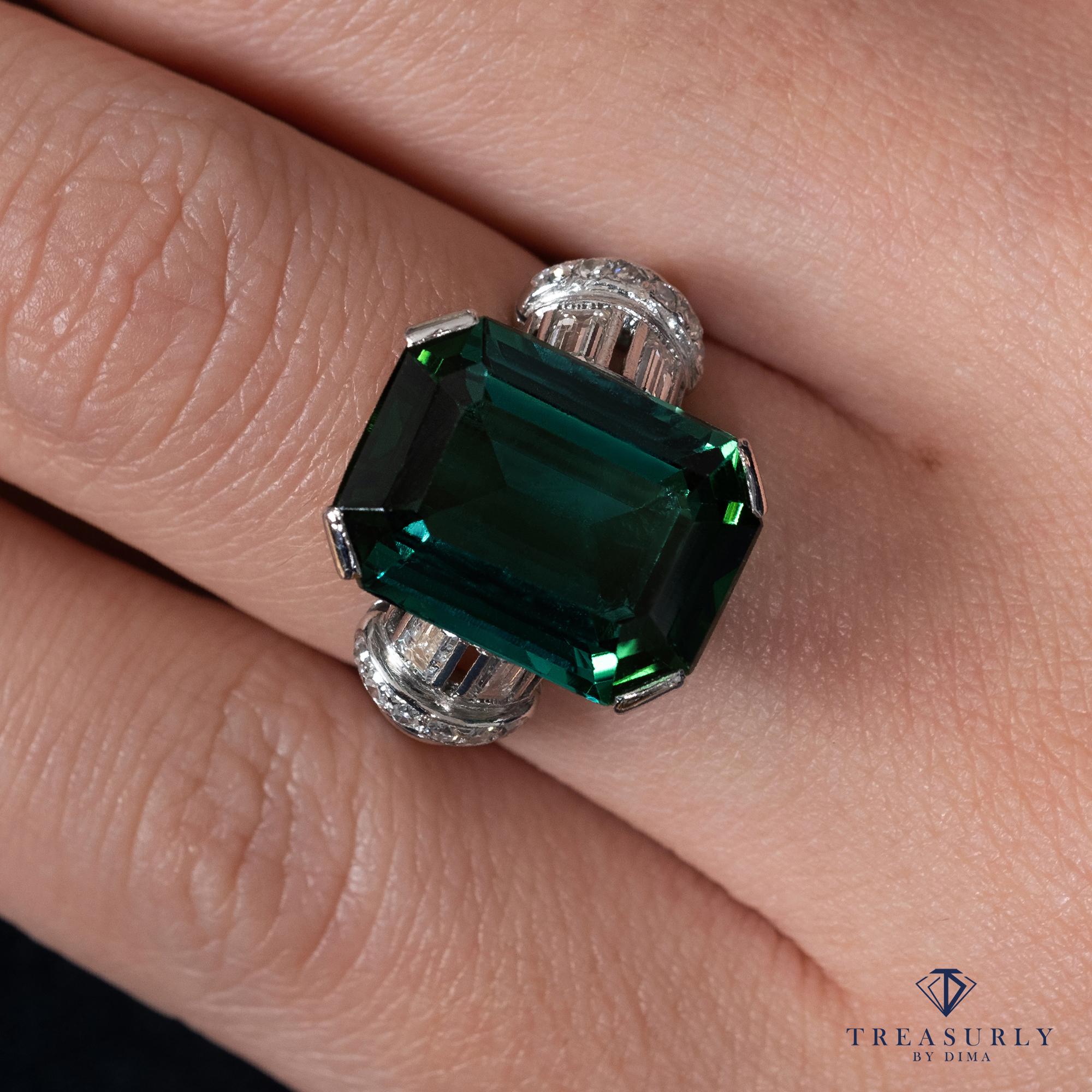 art deco tourmaline ring