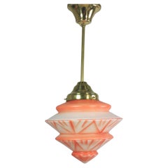 Lámpara colgante de cristal Art Decó original, muy decorativa, años 20
