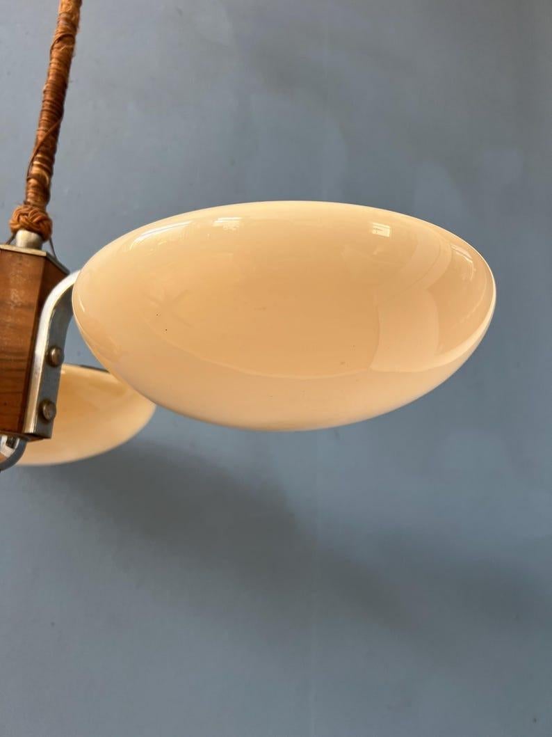 Original Art Deco Glass Pendant Lamp, 1970s In Good Condition For Sale In ROTTERDAM, ZH