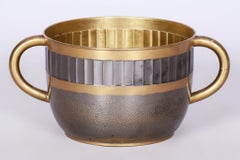 Jardinière Art Déco tchèque, laiton nettoyé professionnellement, années 1910