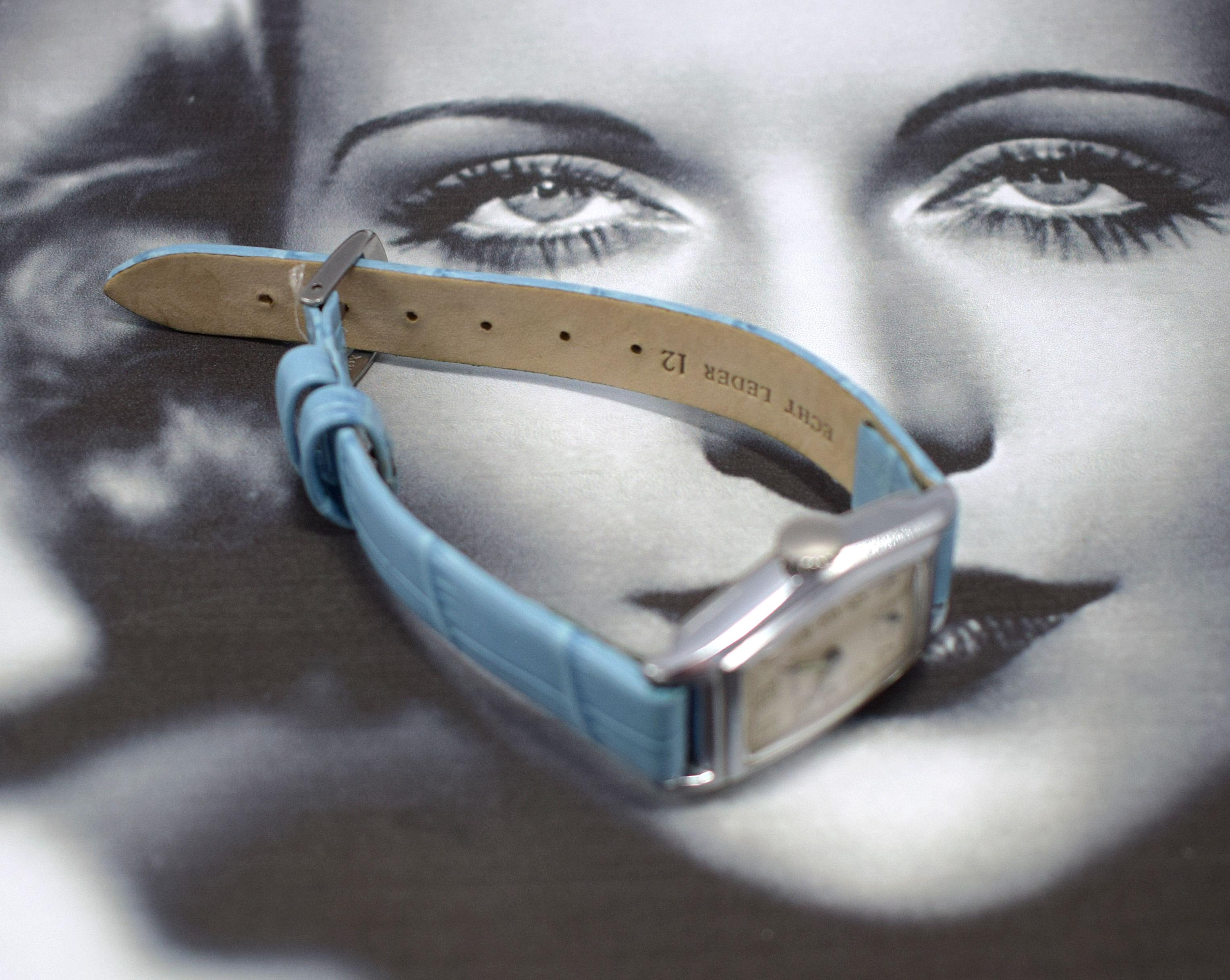 Women's Original Art Deco Ladies Chrome Wristwatch Old /New Stock, circa 1930