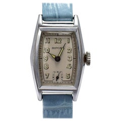 Original Art Deco Ladies Chrome Wristwatch Old /New Stock, circa 1930