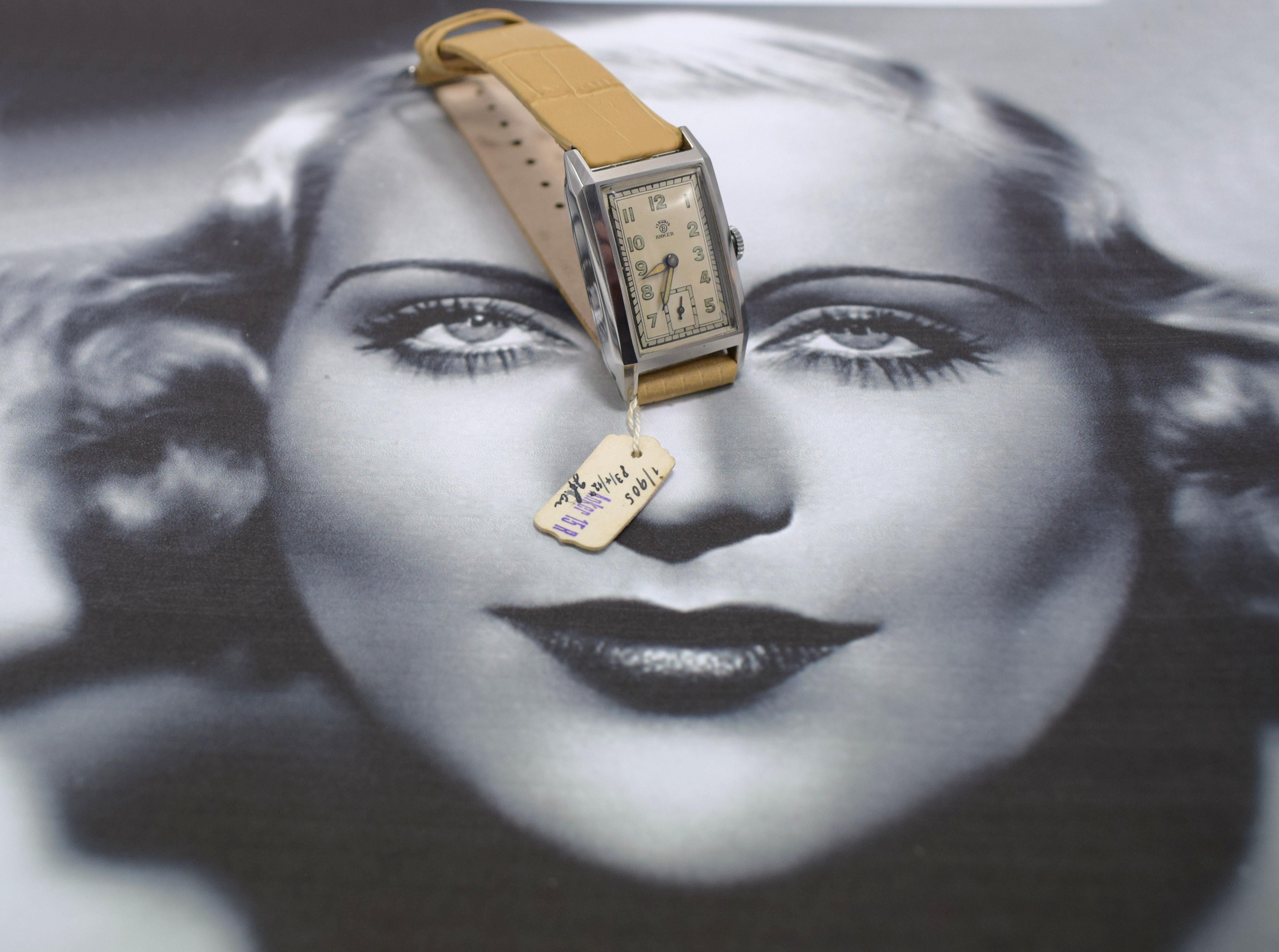 Women's Original 1930's Art Deco Ladies Wristwatch Old Stock, Never Worn, Newly Serviced