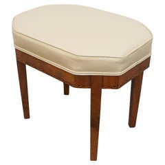 Original Art Deco Leather Re-Upholstered Footstool
