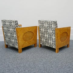 Original Art Deco Lounge Chairs Karelian Birch and Satin Birch circa 1930