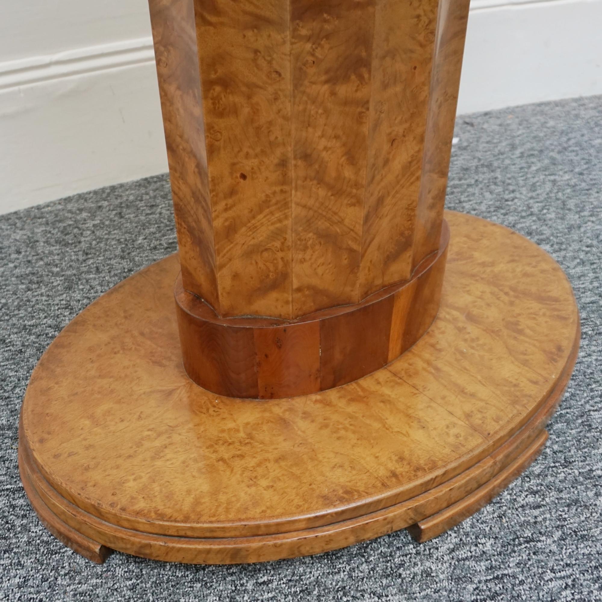 English Original Art Deco Oval Centre Table Burr Walnut  For Sale