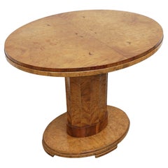 Original Art Deco Oval Centre Table Burr Walnut 