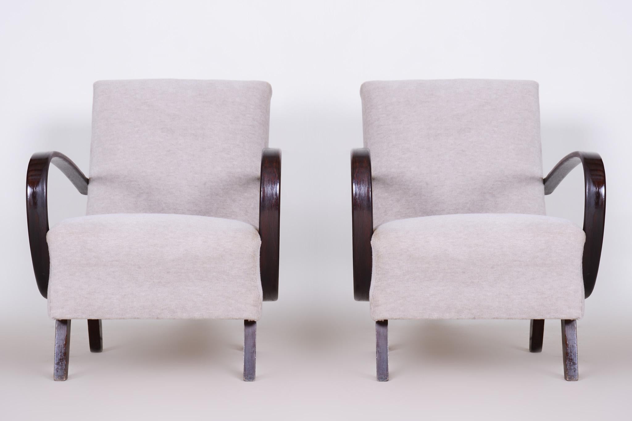 Original Art Deco Pair of Armchairs, Jindrich Halabala, UP Zavody ...