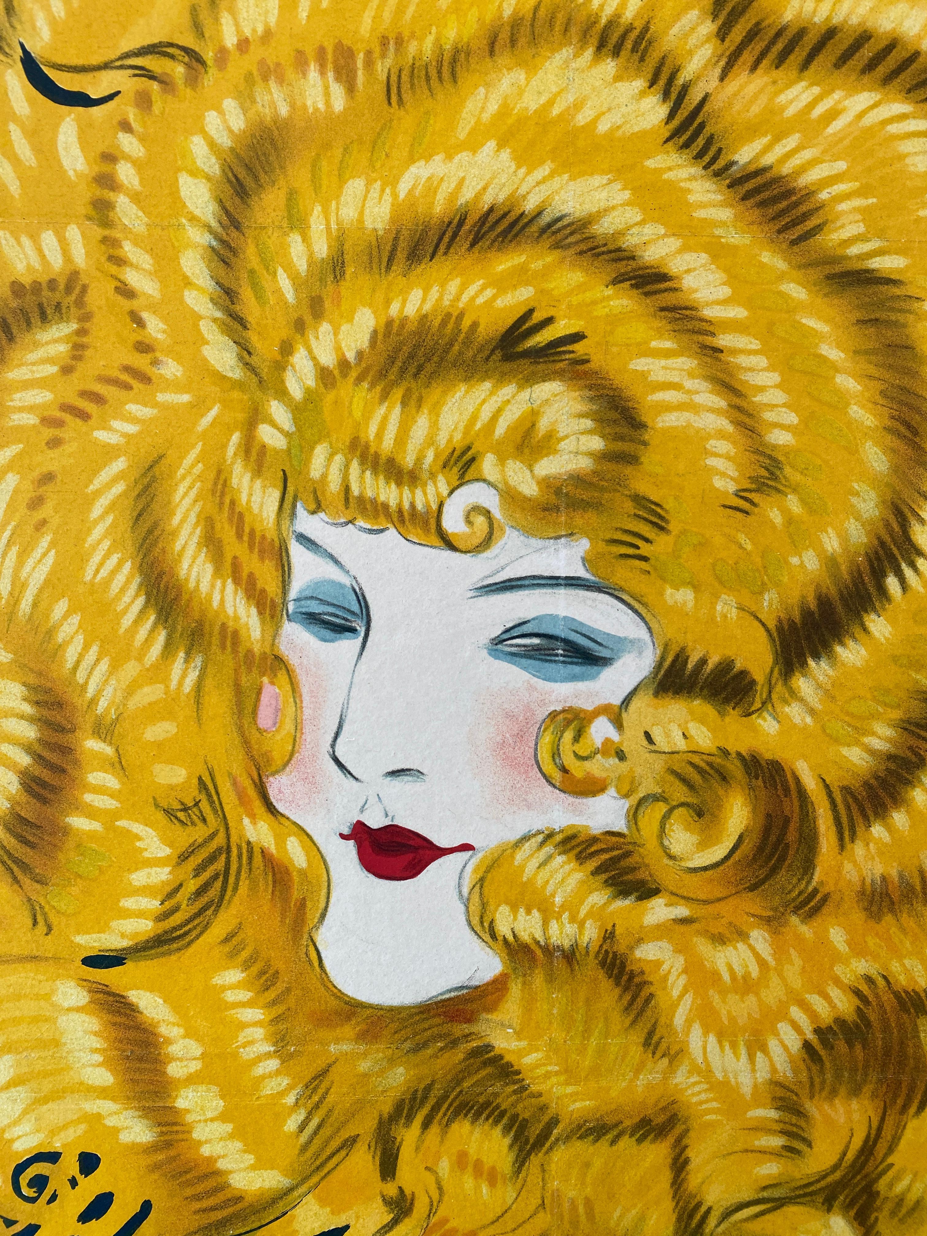 Original Art Deco Period Poster, 'Eucrinina' Hair Lotion, 1921 In Good Condition In Melbourne, Victoria