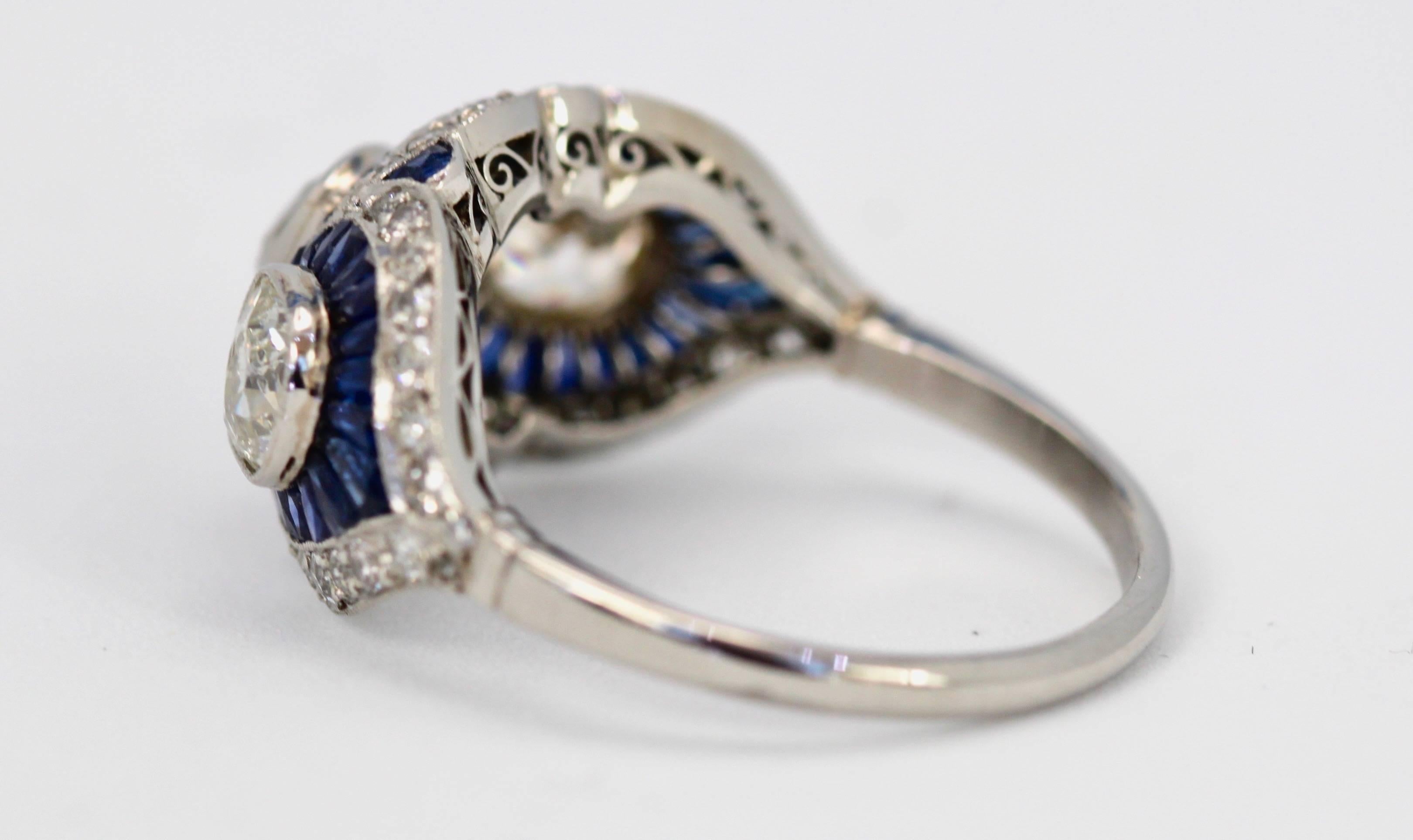  Sapphire Diamond Ring 3.28 Carat For Sale 1