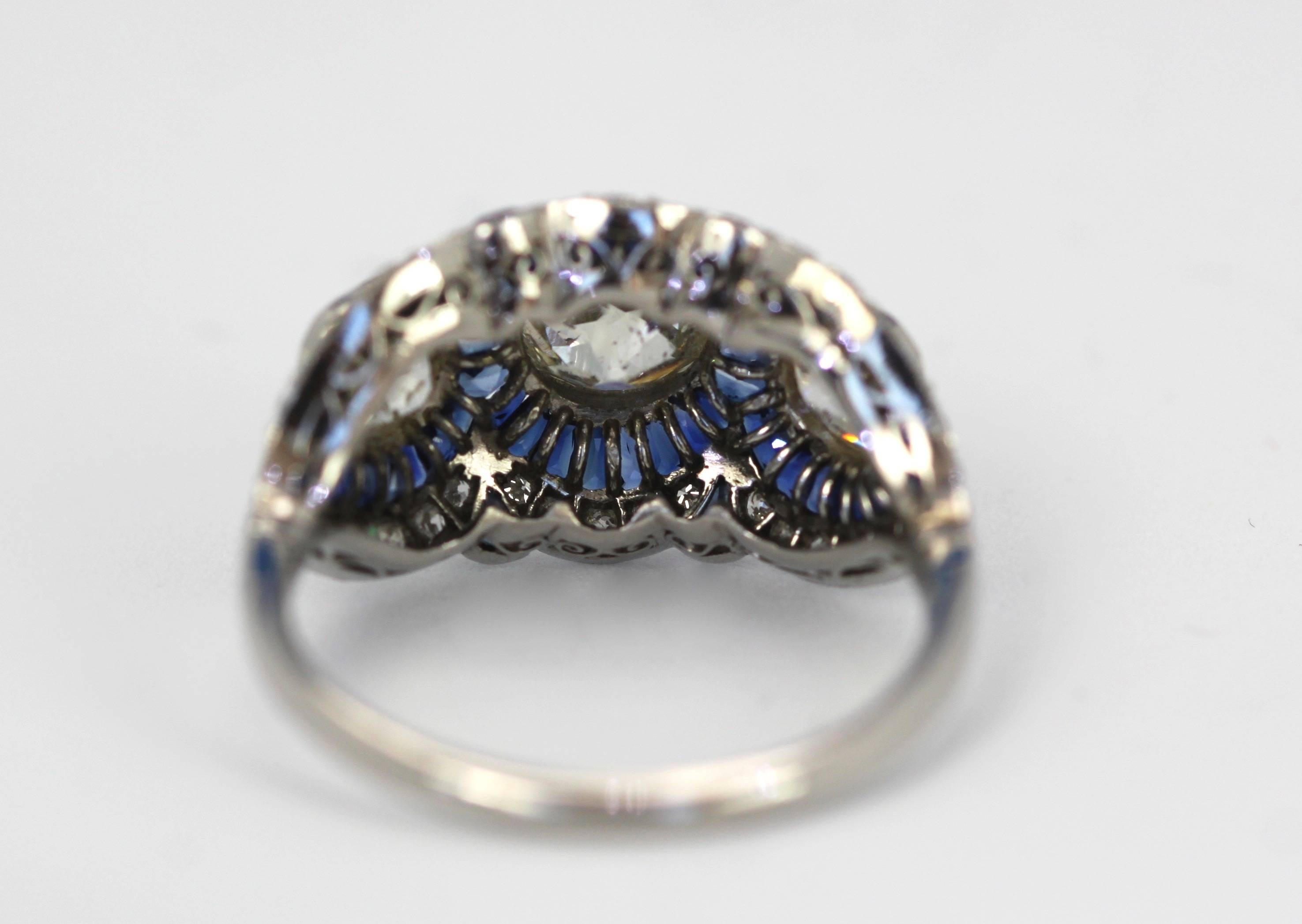  Sapphire Diamond Ring 3.28 Carat For Sale 2