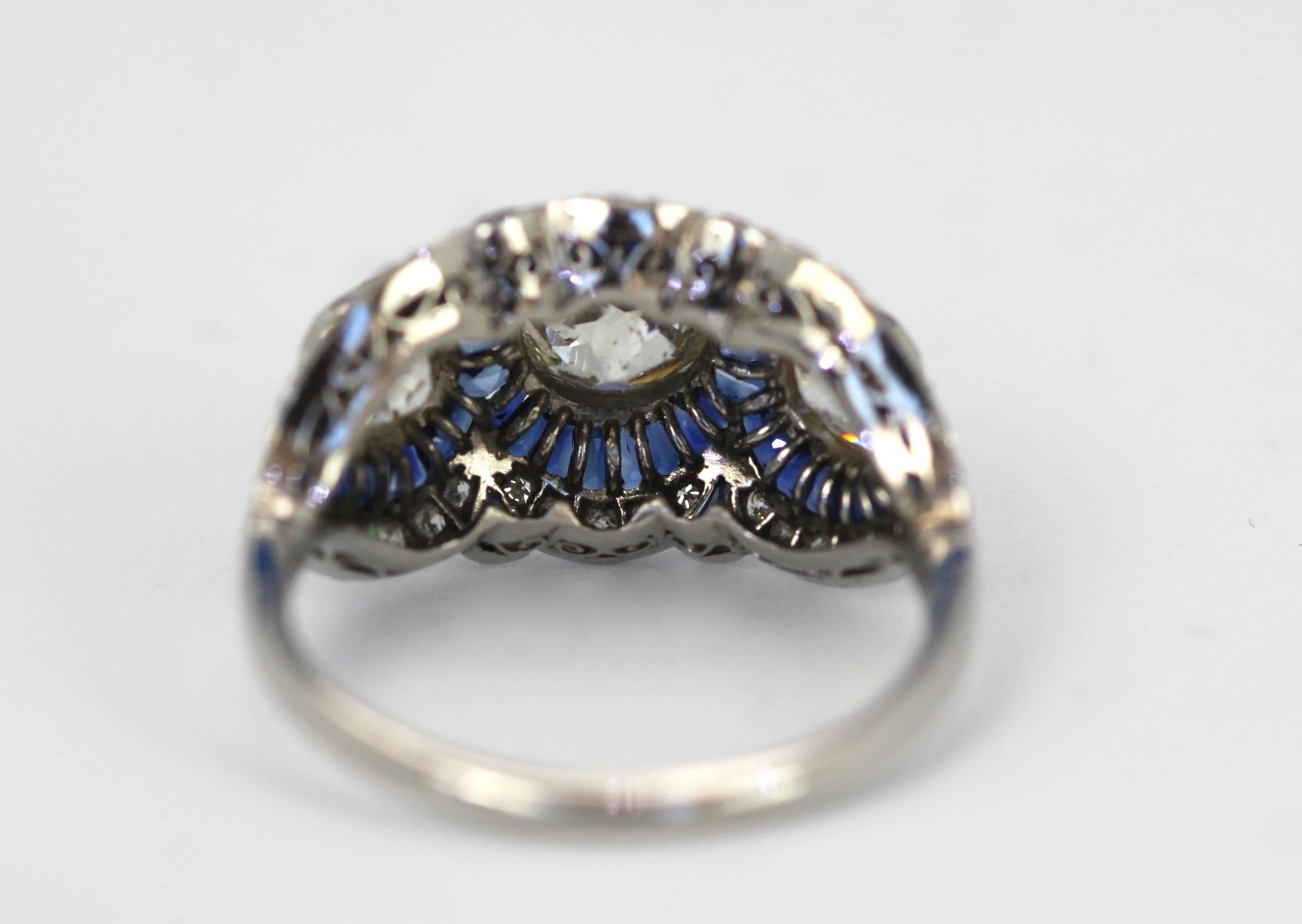 Sapphire Diamond Ring 3.28 Carat For Sale 2