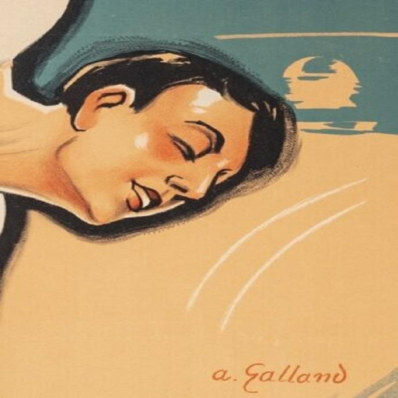 Affiche Art déco d'origine -Andre Galland - Sports artistiques - Athlète, 1928 Bon état - En vente à SAINT-OUEN-SUR-SEINE, FR