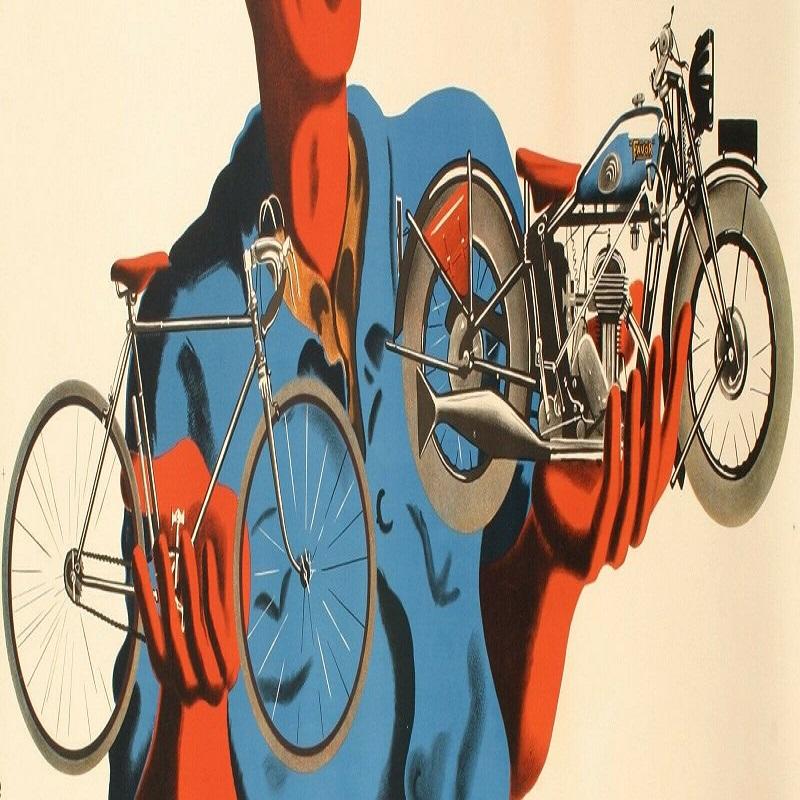 Art déco Affiche originale de vélo Art Déco Bellenger, Favor Bicycle, 1937 en vente