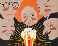 Alexey Brodovitch, Original Art Deco Beer Poster, Veuve J. Petit, Brewery, 1921